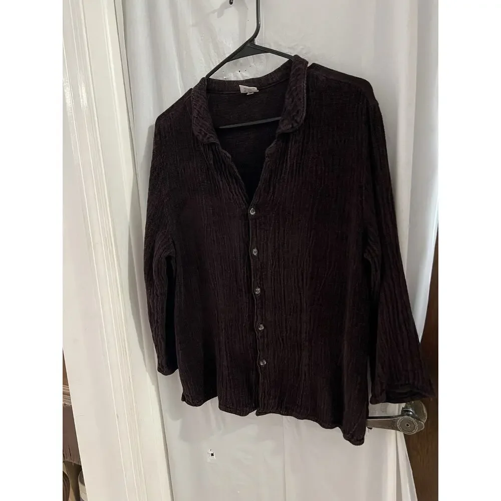 CP Shades Linen Blend Button Down Shirt/Shacket - M - Picture 1 of 5
